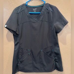 Scrubstar Black Women's Short Sleeve Scrub Top